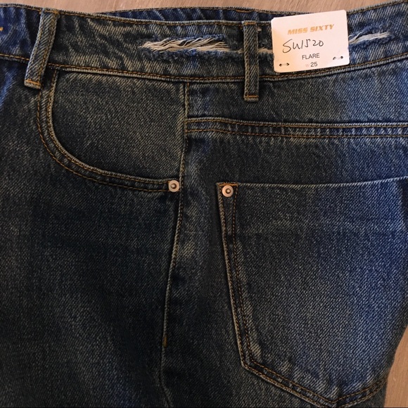 Miss sixty Naomi Flare ruffle hem crop jeans size 25 - Picture 7 of 7